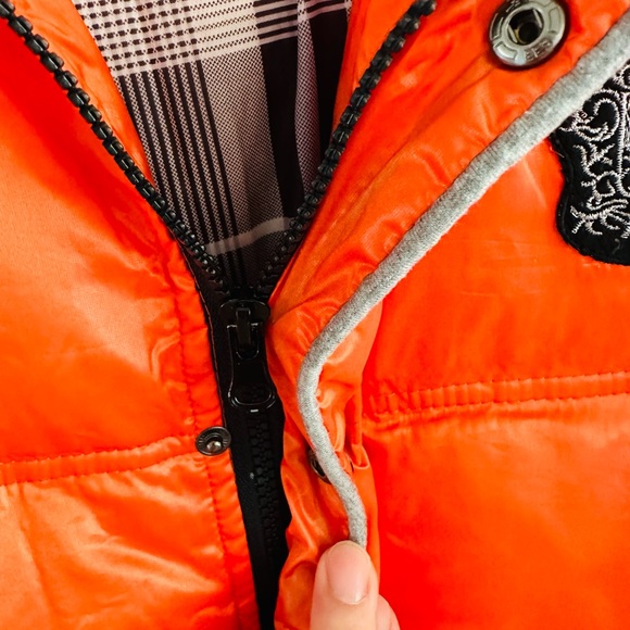 Happy Kids White Goose Down Puffer Jacket Women's Size M Orange Red Size M - Picture 5 of 10